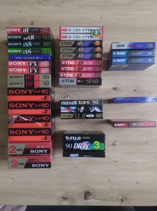 Nowe Kasety Magnetofonowe 42 sztuki lata 90