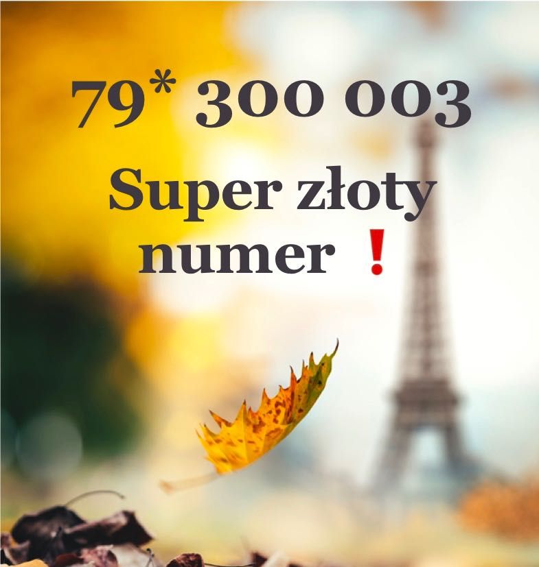 Złoty numer tel: 79* 300 003