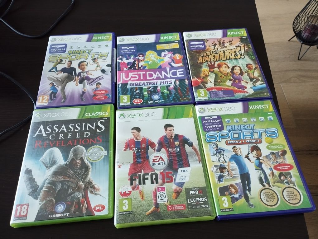 Xbox 360, dwa pady, Kinect, gry