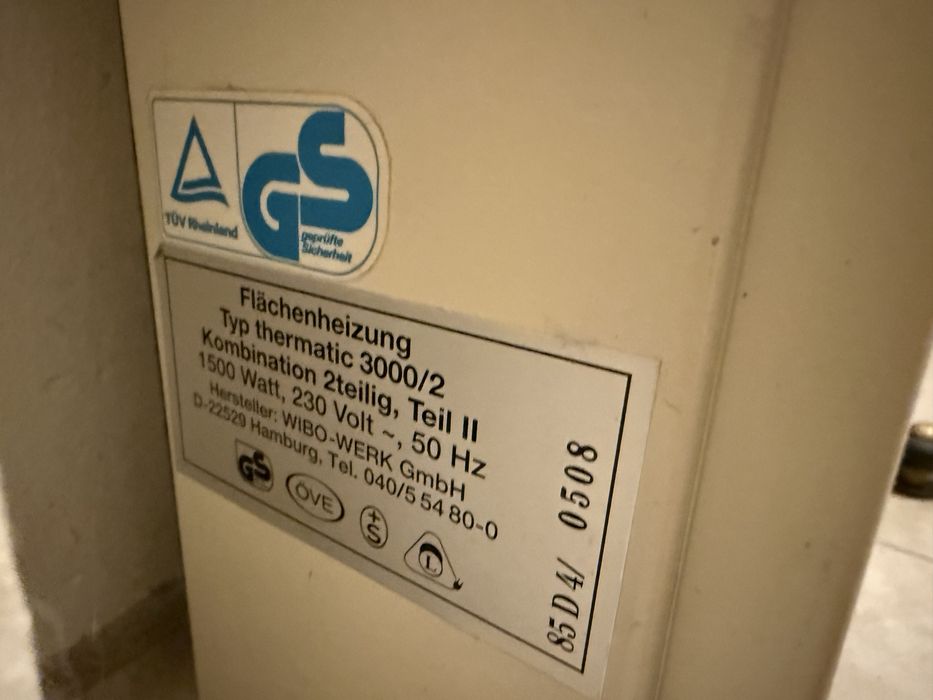 Grzejnik  elektryczny niemiecki 1500w