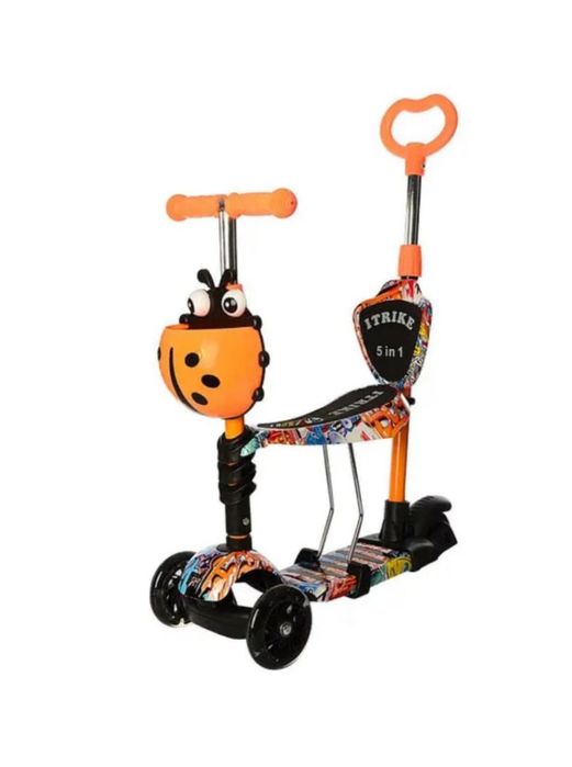 Дитячий самокат з сидінням 5в1 "best scooter", колеса pu світяться