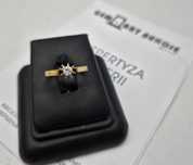 Śliczny złoty pierścionek z brylantem 0,20ct, p585