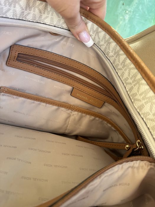 Michael Kors MK torba shopper szopperka duża monogram vanilla