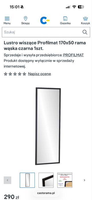 Nowe lustro Castorama 170x50