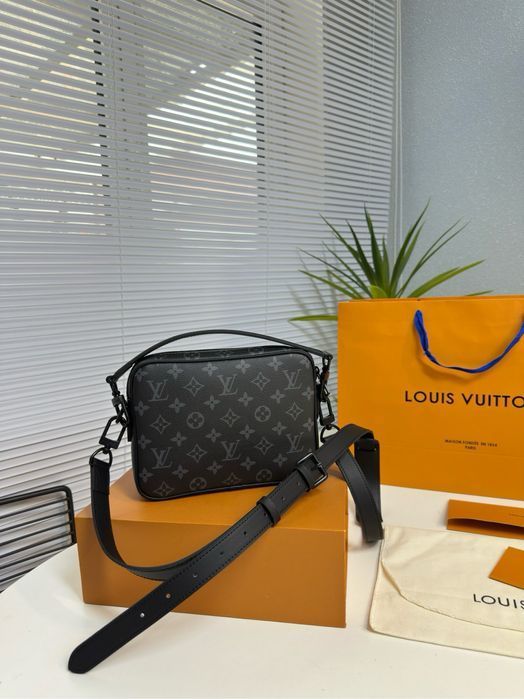 Сумка мужская Louis Vuitton mini soft  tuunk черная кожаная оригинал