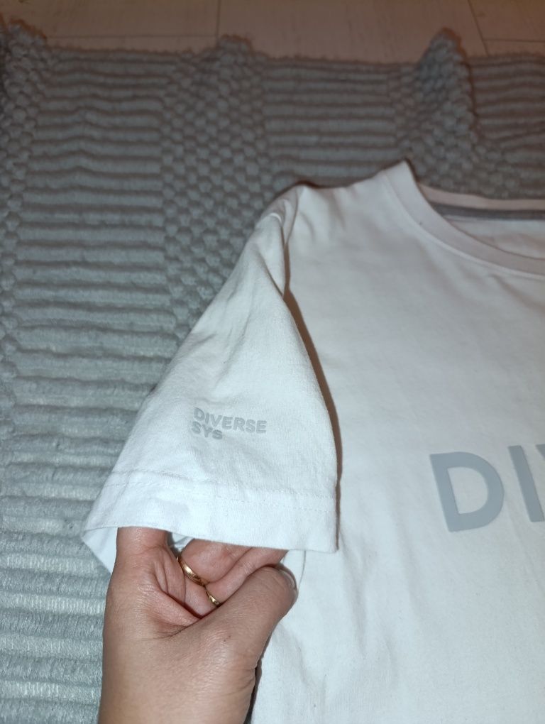 Koszulka Diverse męska t shirt biała wiosna lato M basic