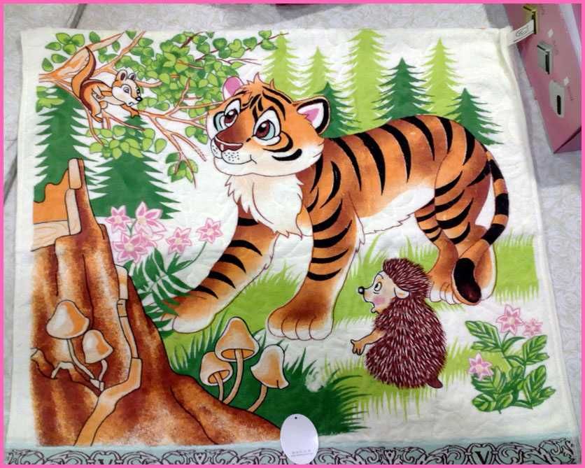 Полотенце лицевое, махра и велюр-подарок 
Рисунок-Тигры,