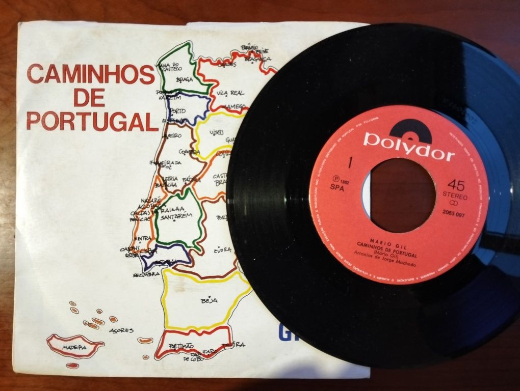 Disco de vinil single Mário Gil (Caminhos de Portugal)