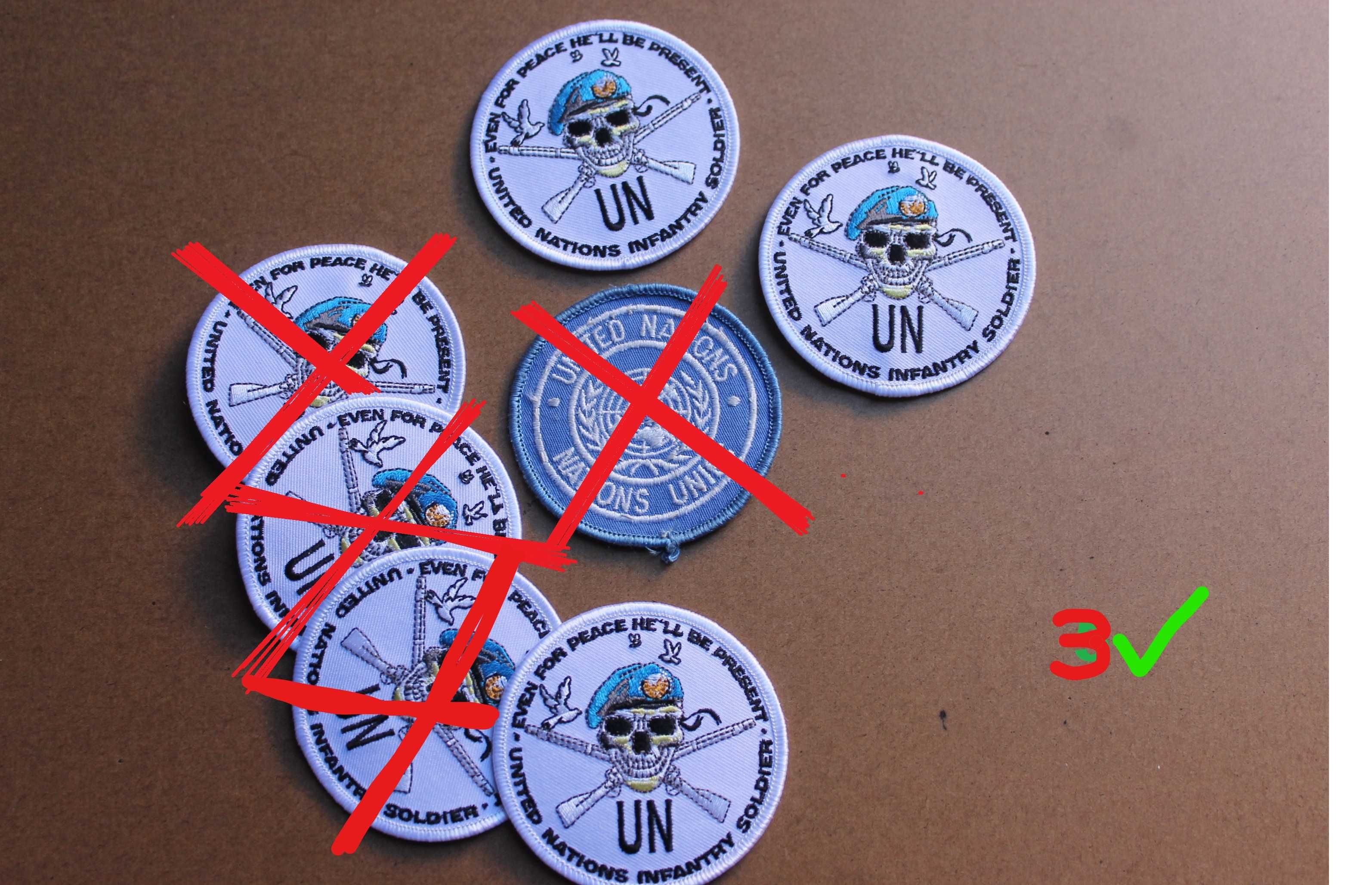 Bordado UN Skull Patch / United Nations Military Patches