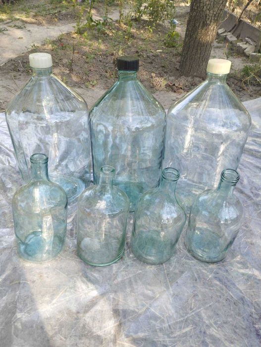 Бутиль склянний 4 л. (4 шт.), 20 л. (1 шт.)  та банки 3 л.