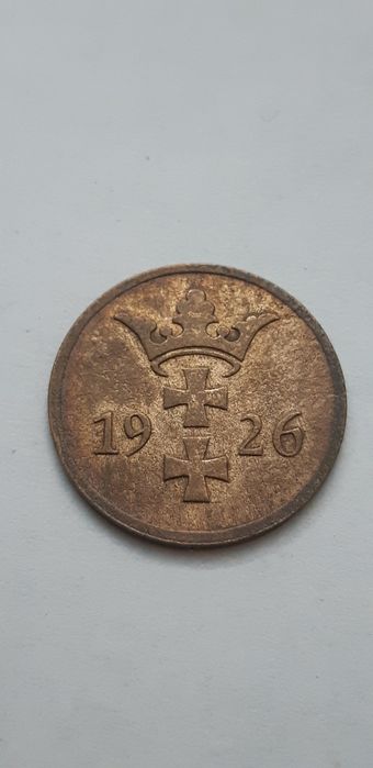Wolne Miasto Gdańsk - 2 fenigi 1926 - real foto- super stan