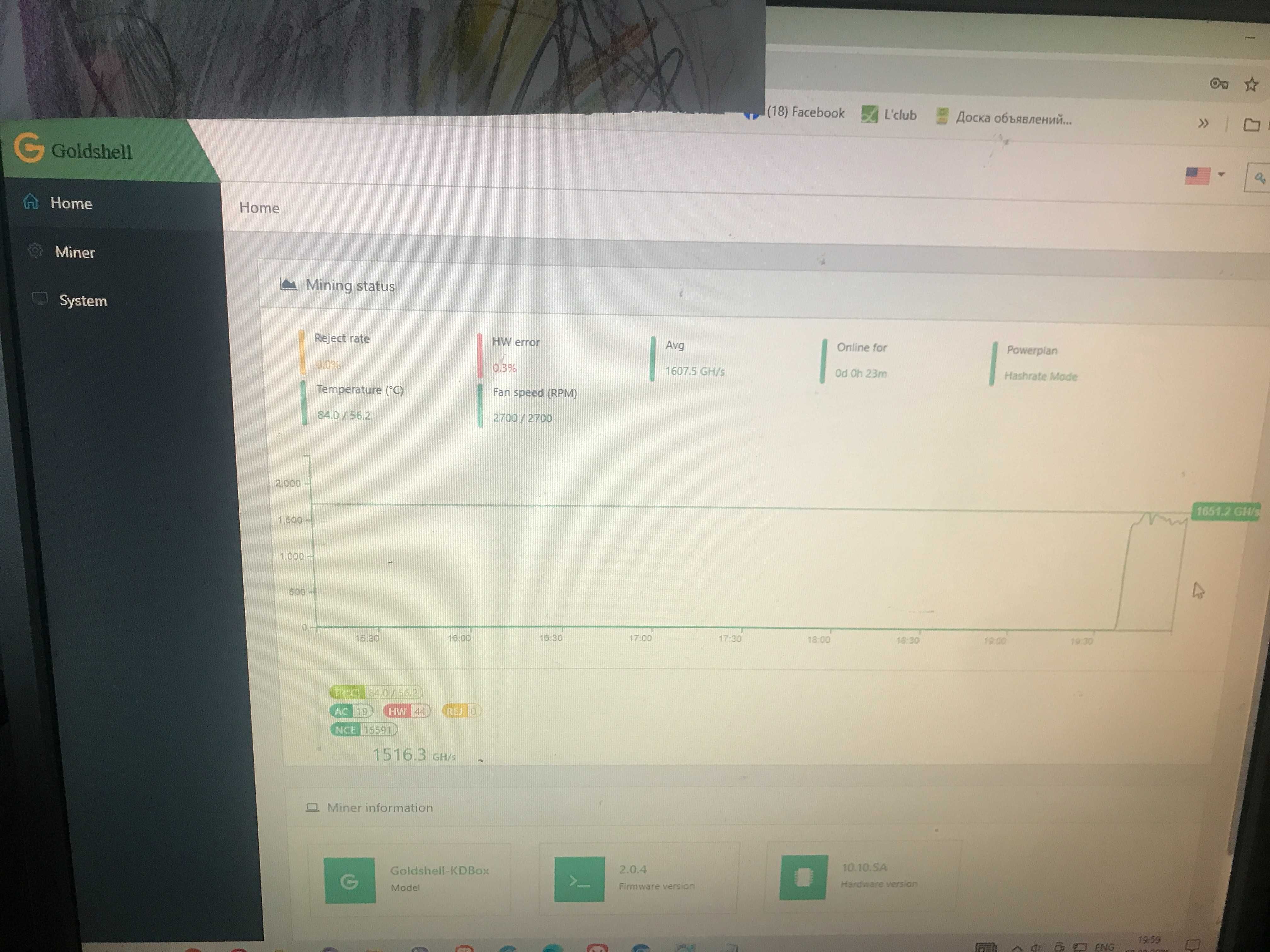 Асік майнер Goldshel KD BOX  Kadena Miner