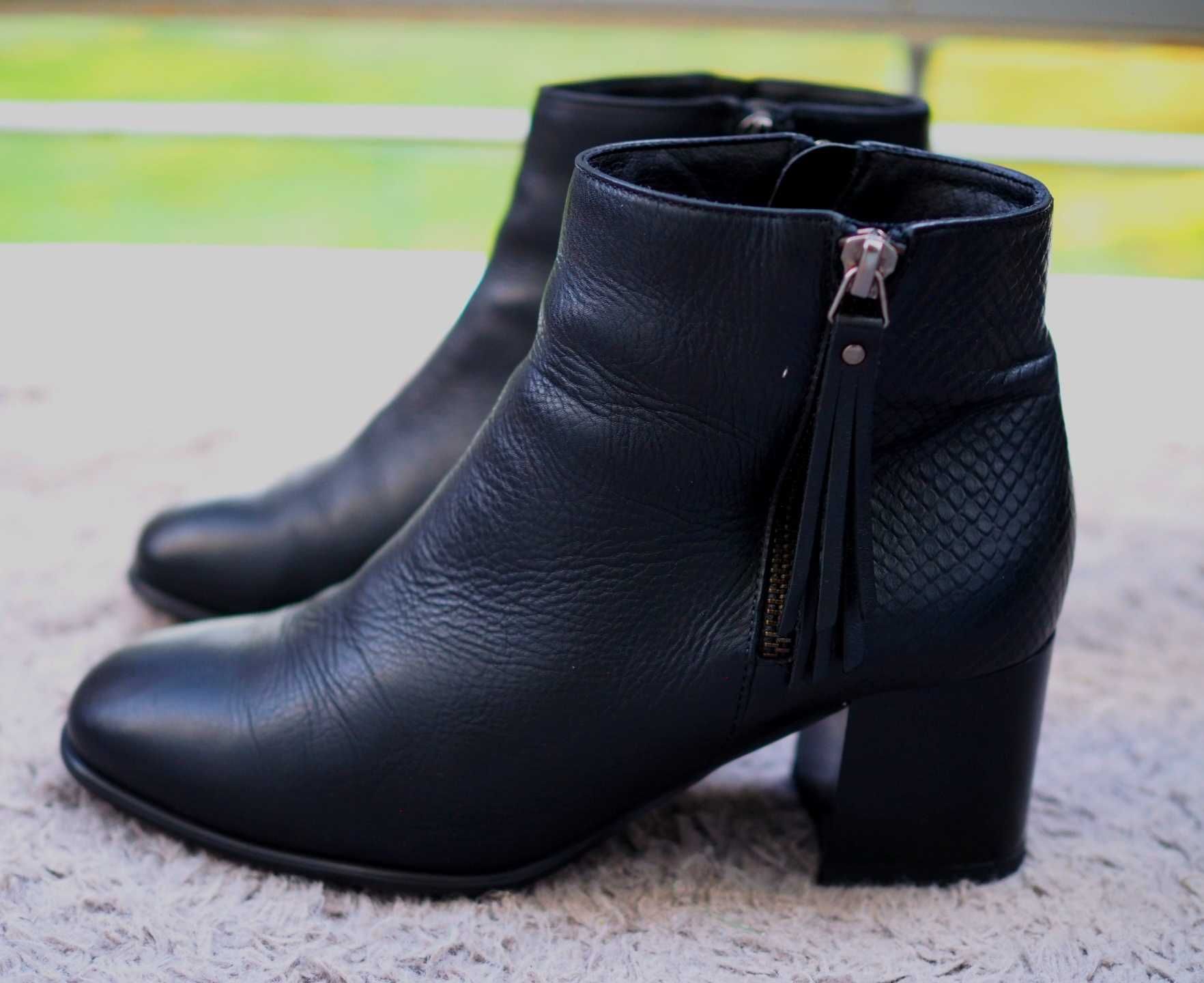 Kozaki, botki, buty zimowe damskie od Lasocki. R. 37, czarne. Zadbane!
