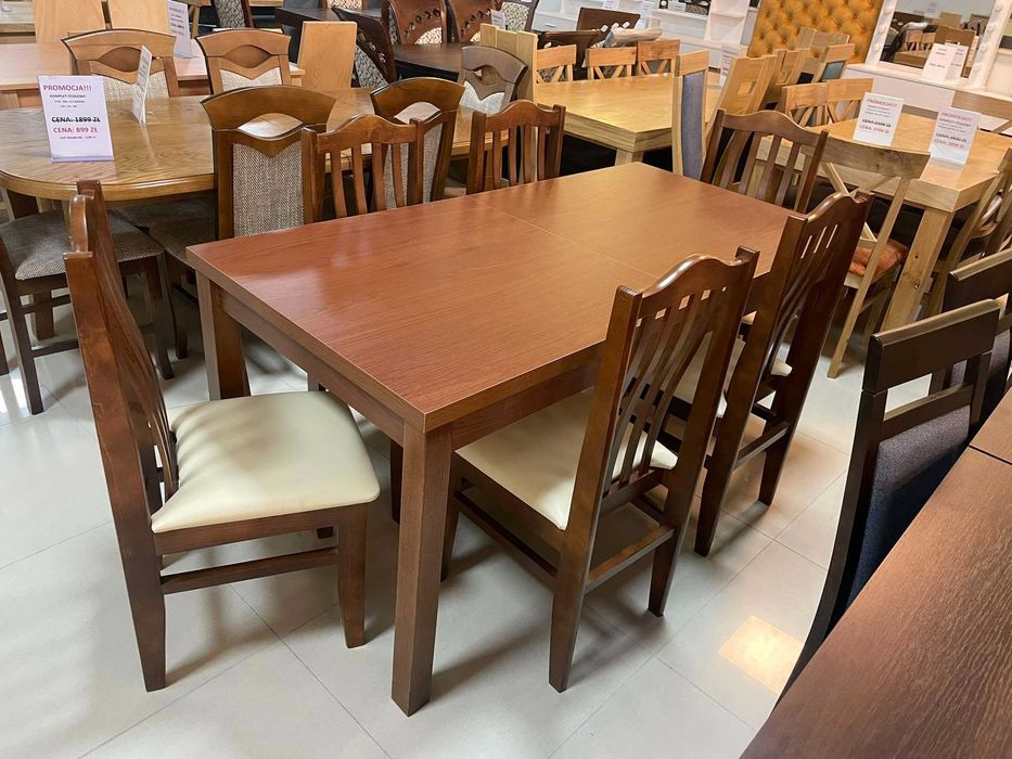 (52GR) Stół rozkładany + 6 krzeseł, wyprzedaż 899 zł