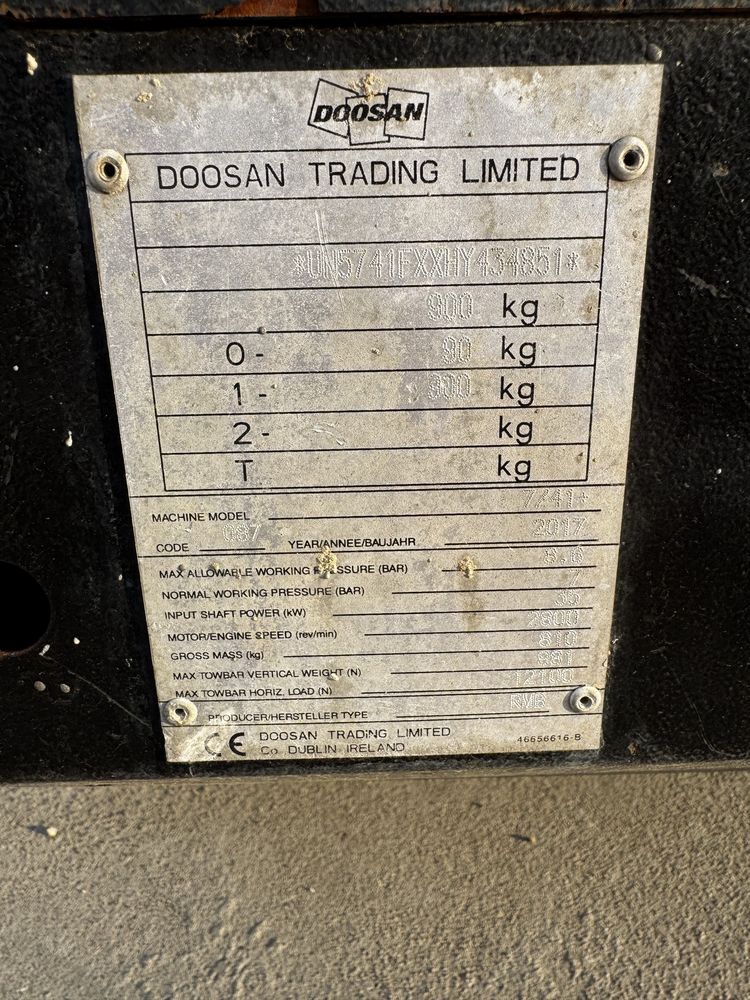 Kompresor stubowy Doosan ingersoll rand 7/41 zestqw piaskowania