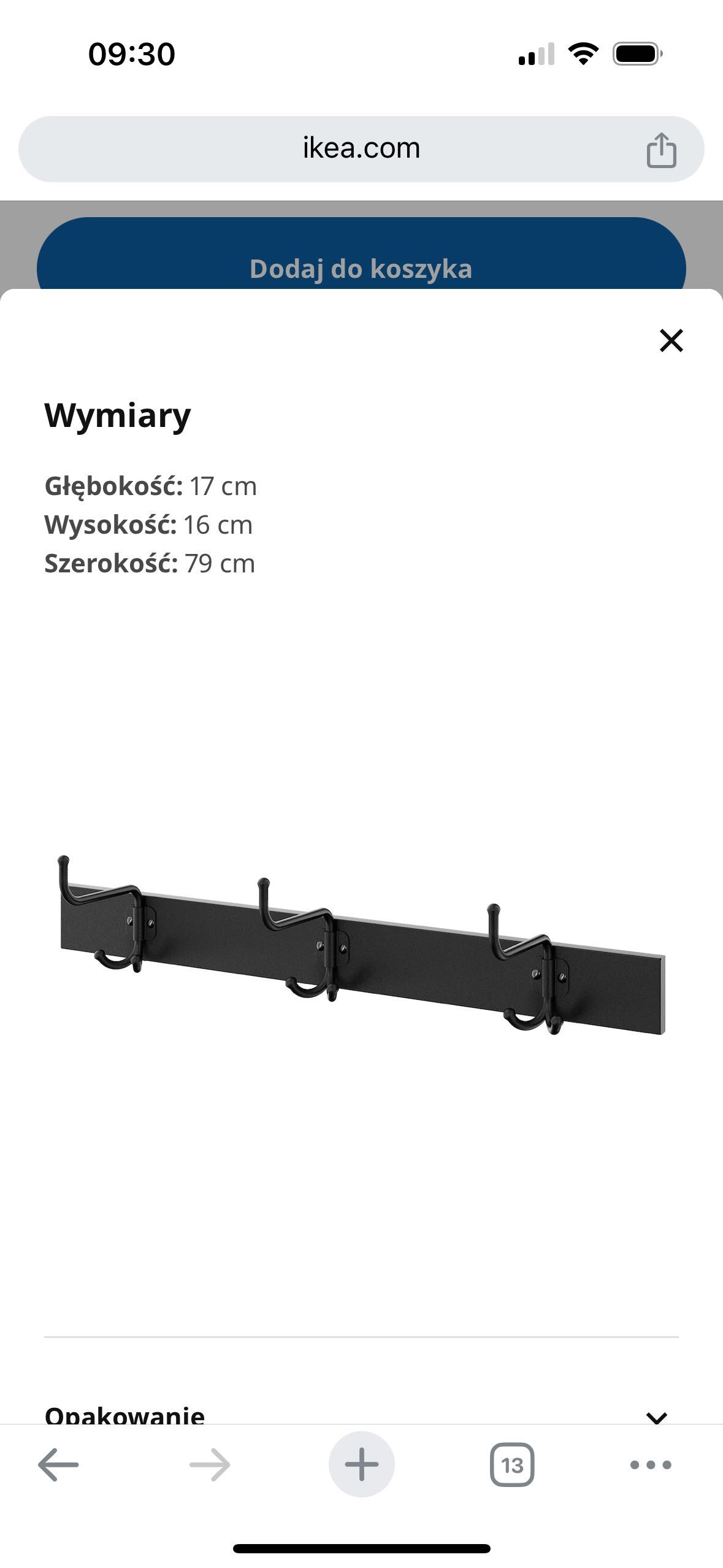 Pinning wieszak na ubrania ikea