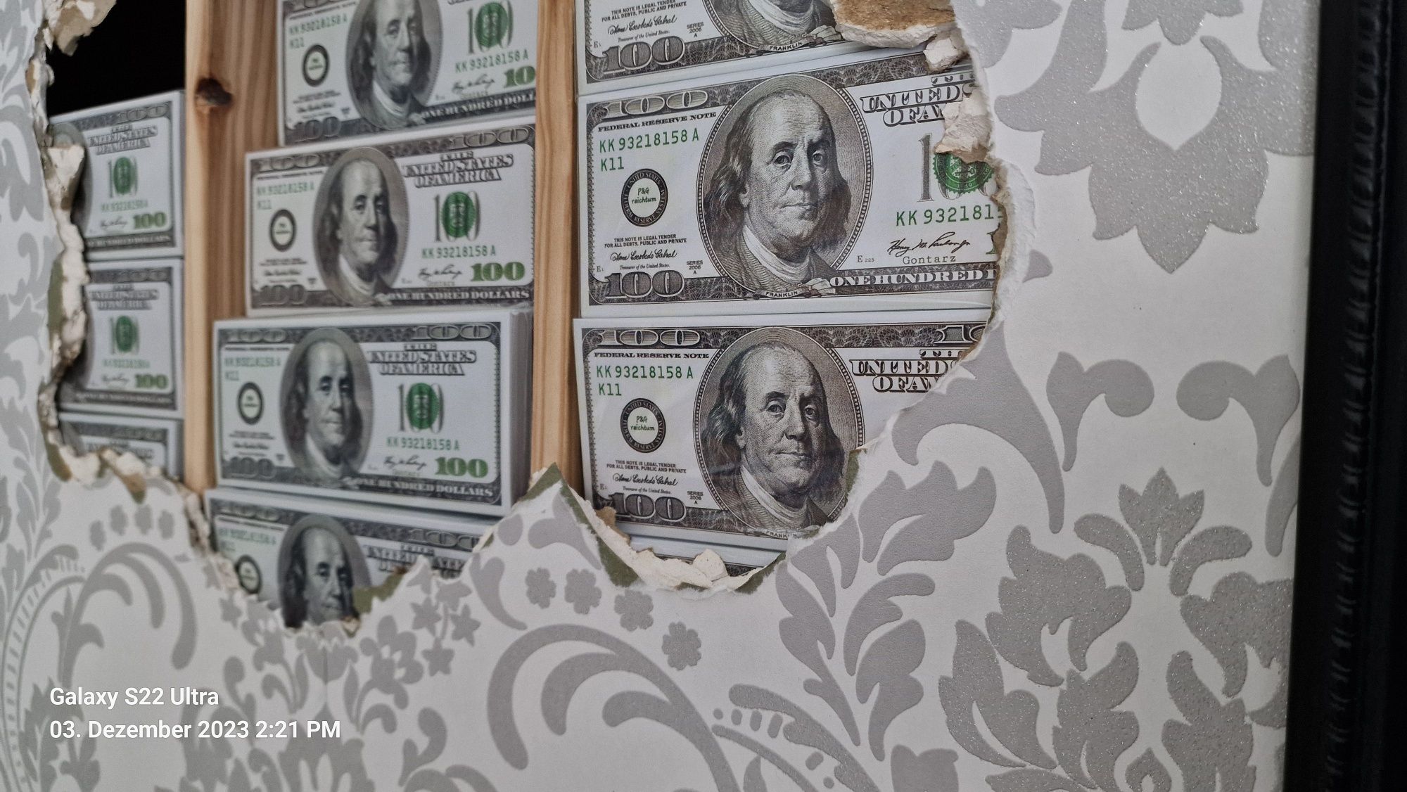 Luksusowy Obraz 3d Kunst US DOLAR W SCIANIE