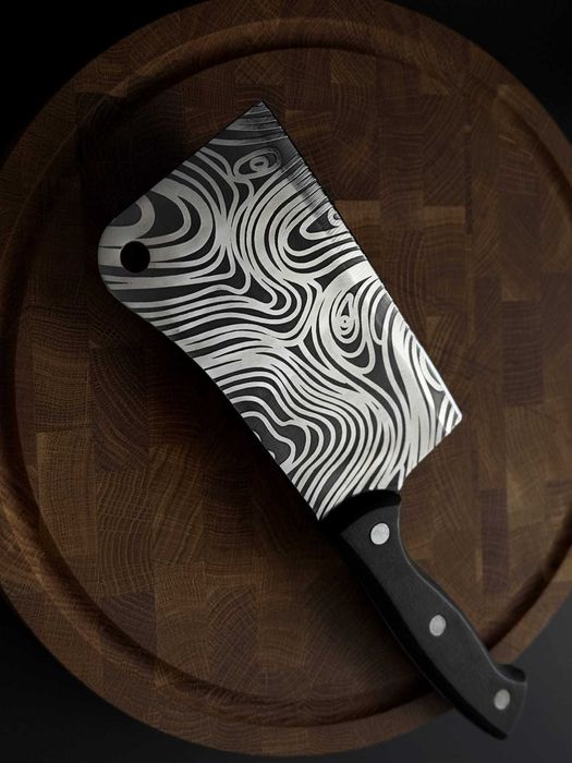 Сокирка кухонна сталь 65х13 Gorillas BBQ KN223 Сокирка ручної роботи