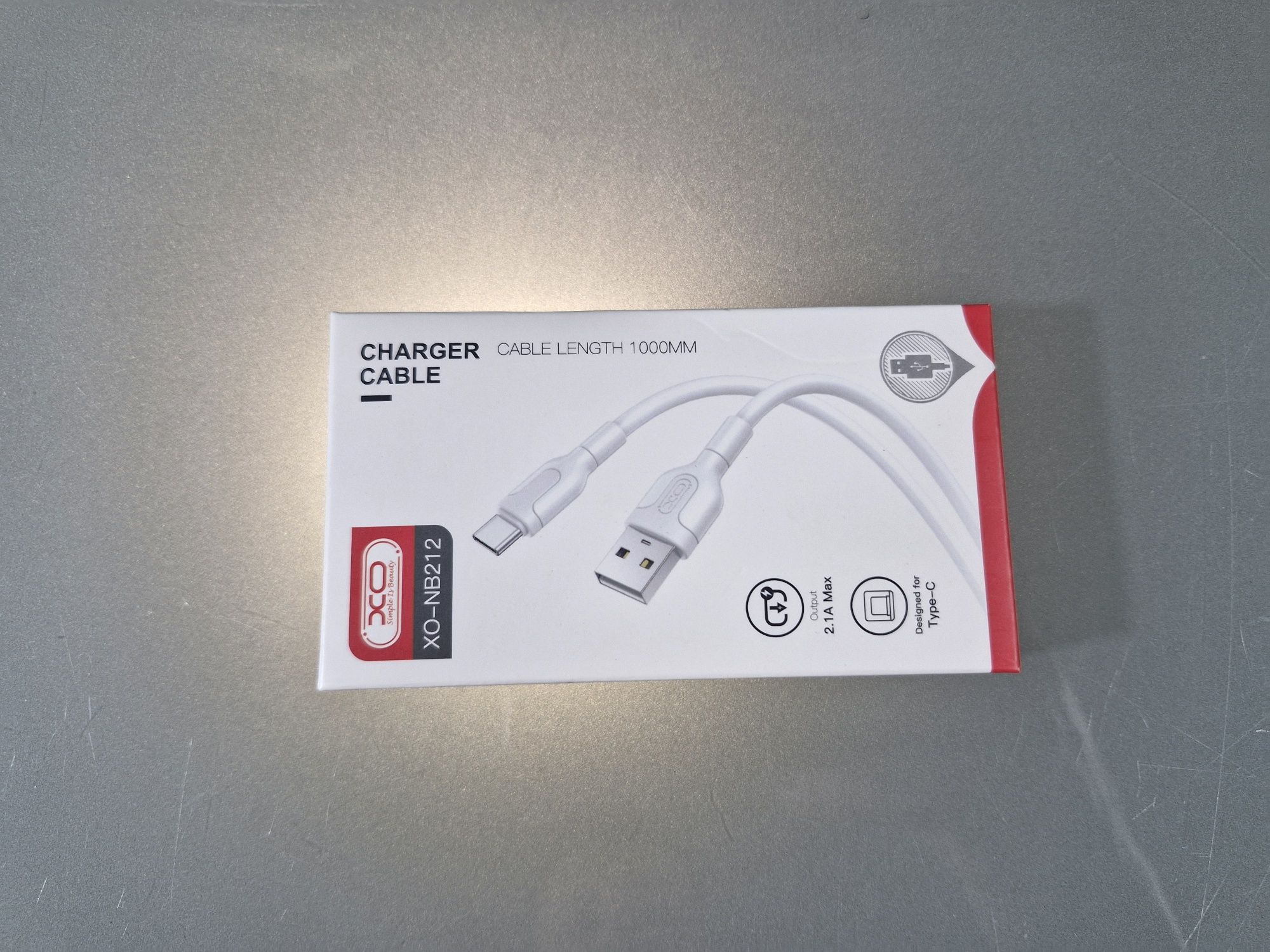 XO Kabel USB - USB-C długość 1m 2.1A Biały