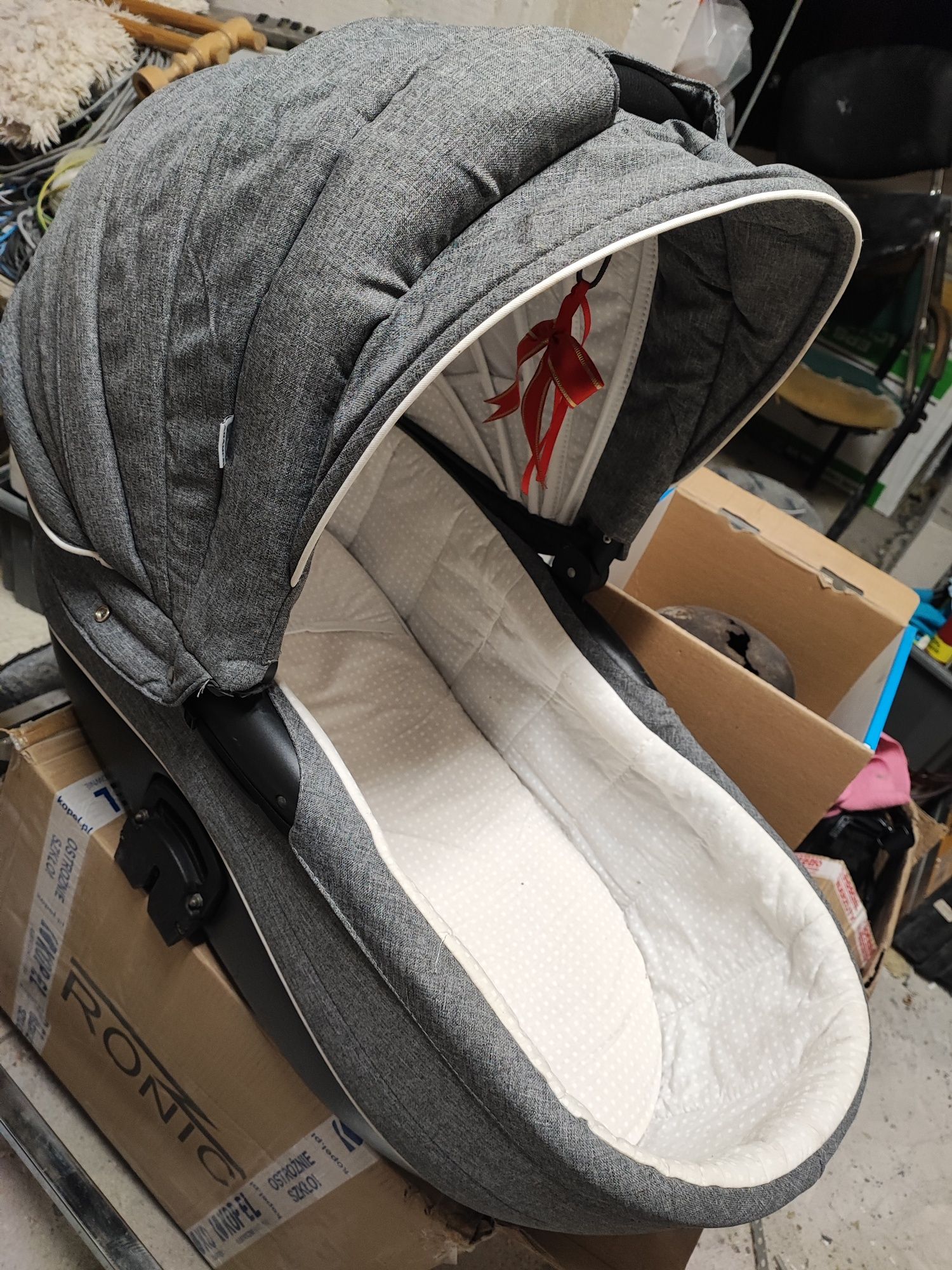 Wózek niemowlęcy dziecięcy szary Adamex 2w1