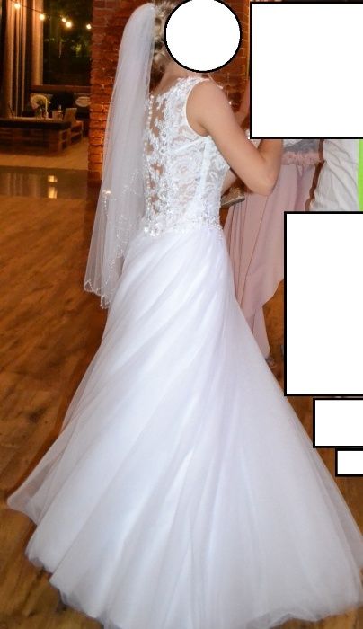 Prześliczna koronkowa suknia ślubna model 2018 r. 32/34