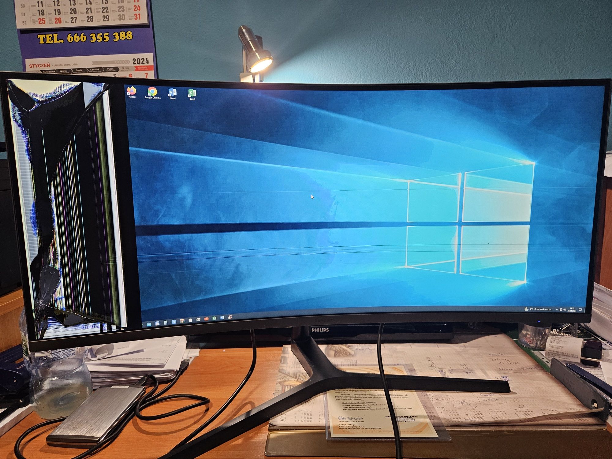 Monitor LED Samsung C34H890WJU 34 " 3440 x 1440 px VA - USZKODZONY!!!