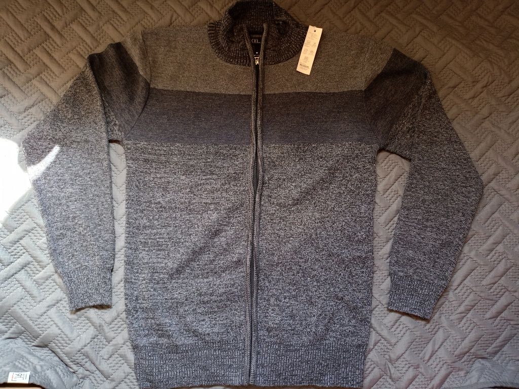 Nowy, sweter męski na suwak xxl