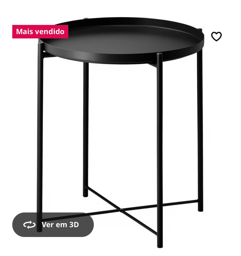 Mesa preta ikea,ideal para sala.