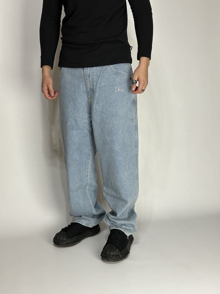 Dime baggy jeans faded sk8 джинси голубые синие джинсы сині голубі М Л