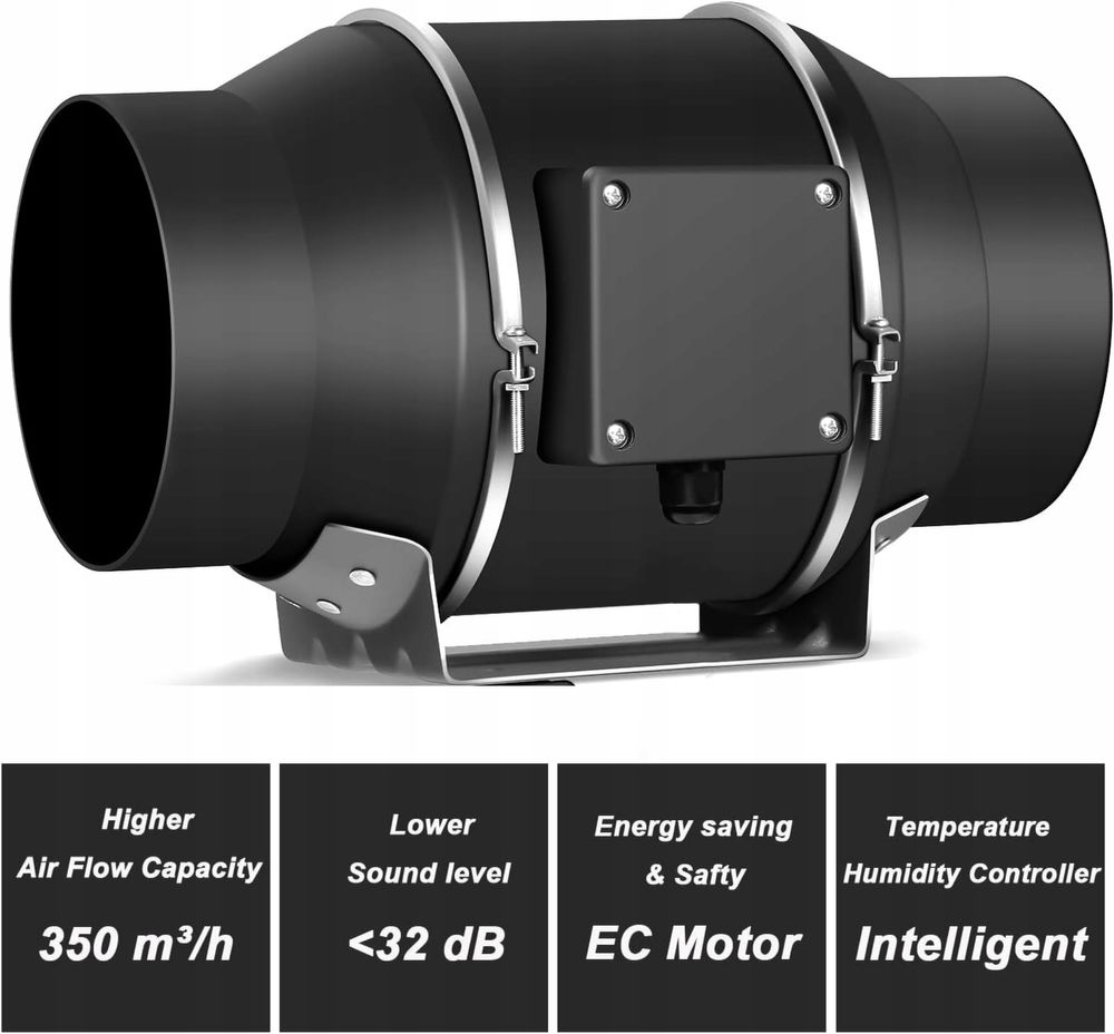 Wentylator kanałowy Aygrochy B0BYDKH5H2 100 mm bez pudełka