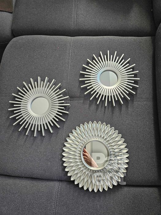 Lustra zestaw 3 luster w srebrnych ramkach do domu na ścianę dekoracja