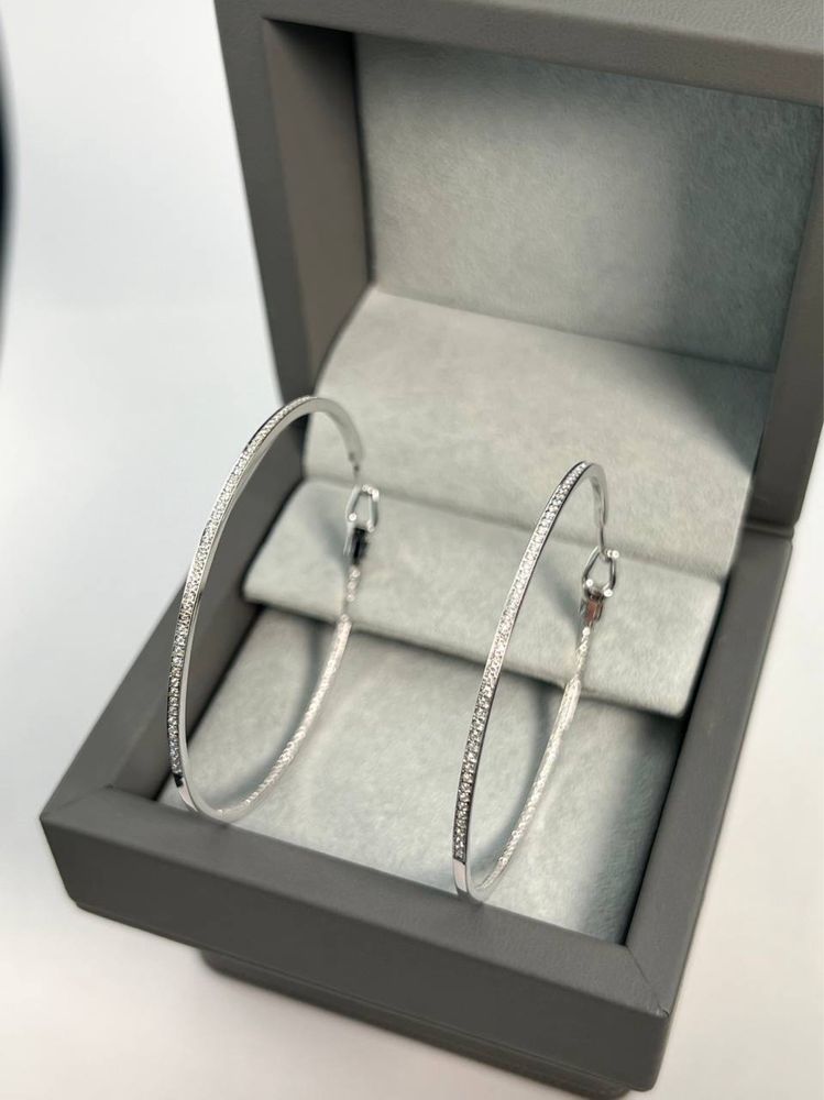 Сережки з діамантами 2.0ct  Біле золото