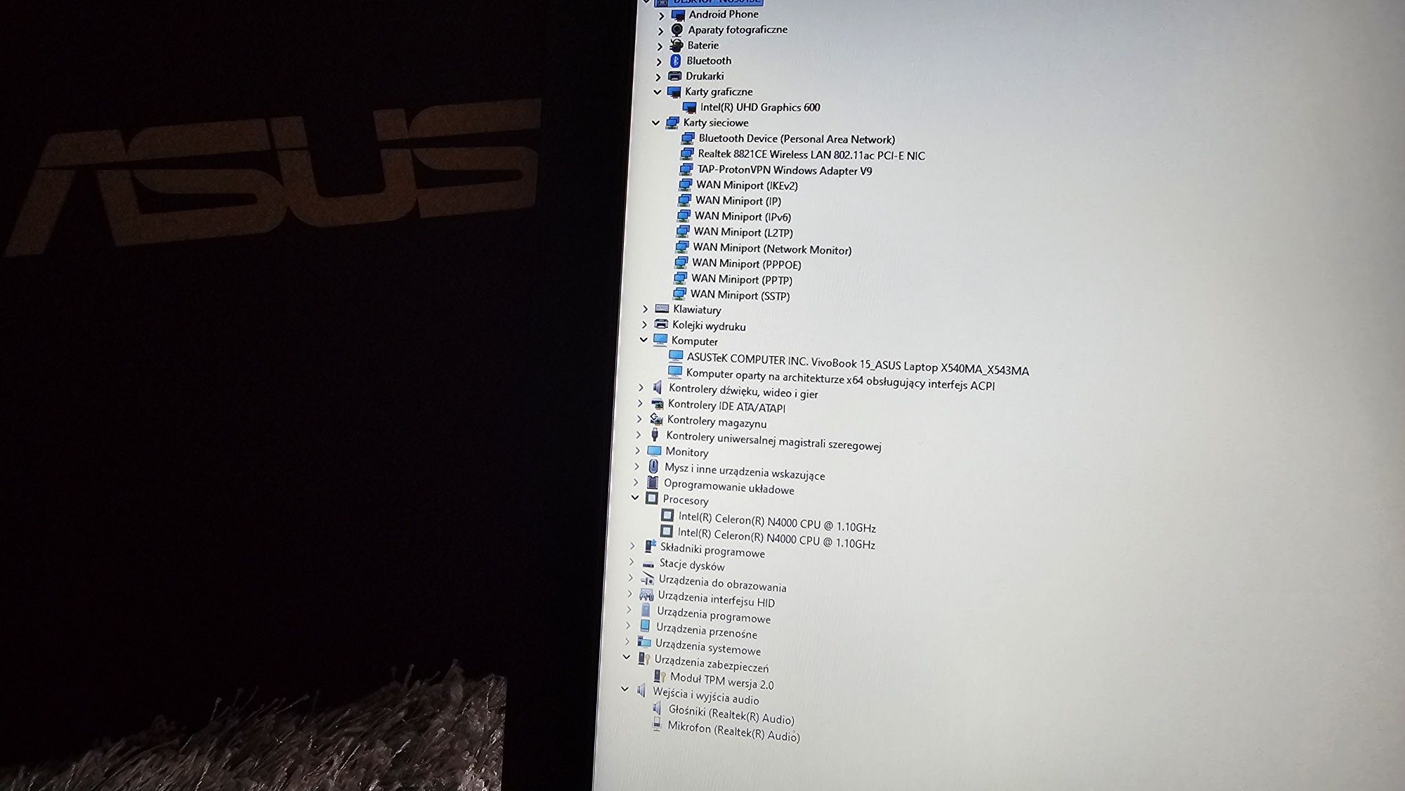 Laptop ASUS Intel Celeron N4000/4GB RAM/256GB SSD/Windows 11