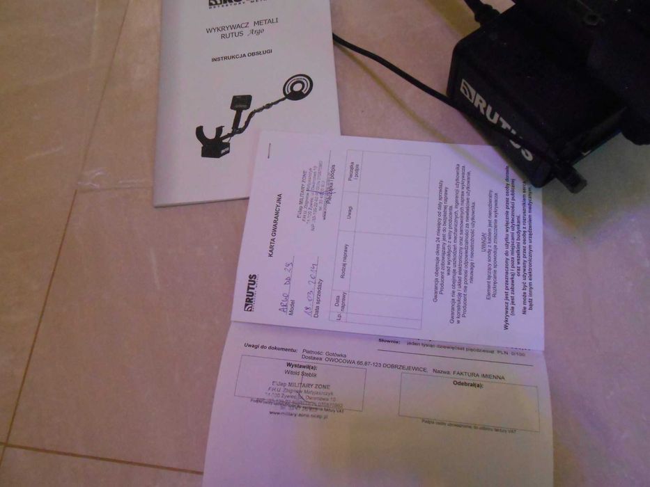 wykrywacz metali Rutus Argo, super stan !