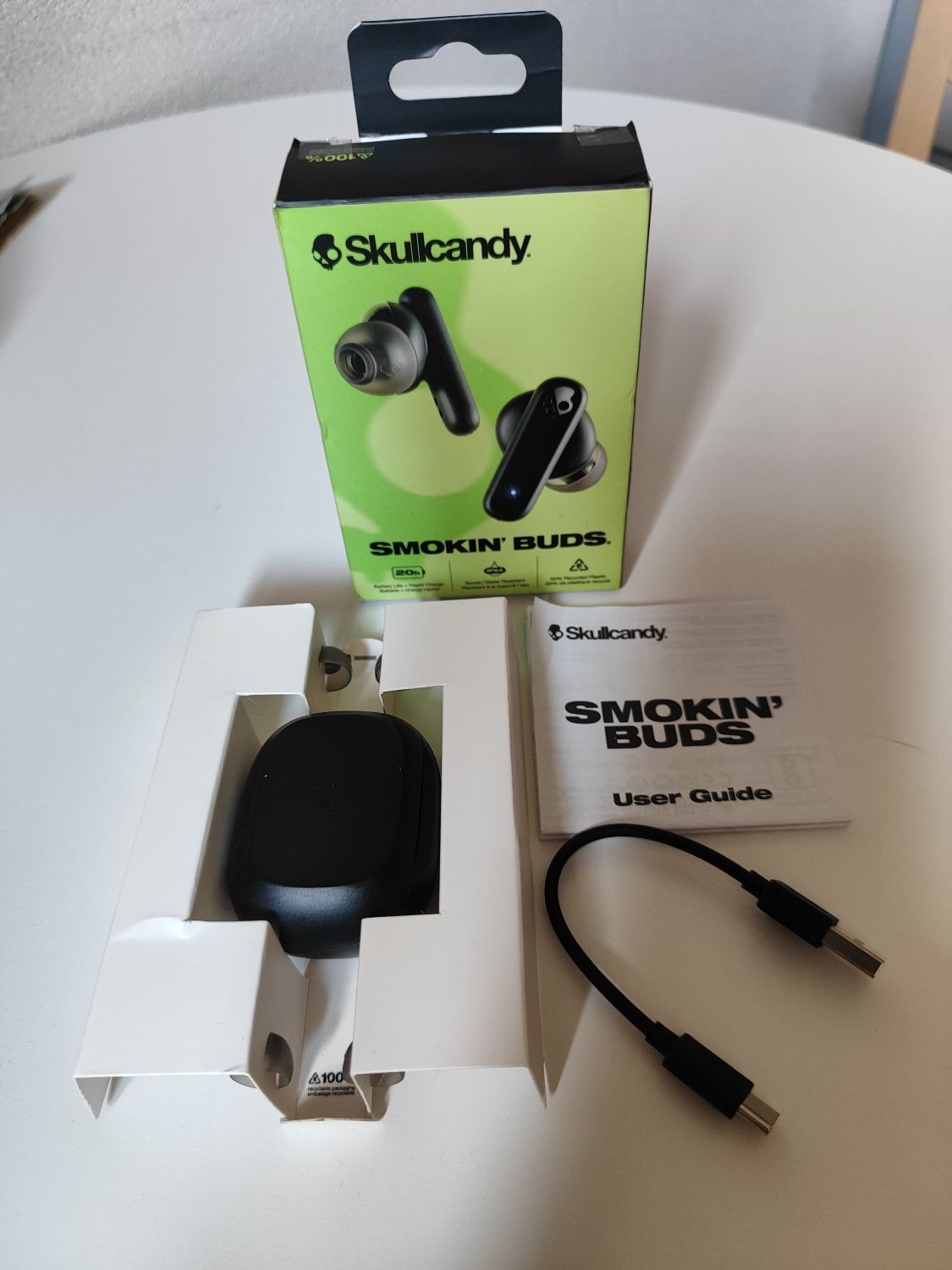 Słuchawki TWS Skullcandy Smokin’ Buds – super dźwięk, krótko używane,