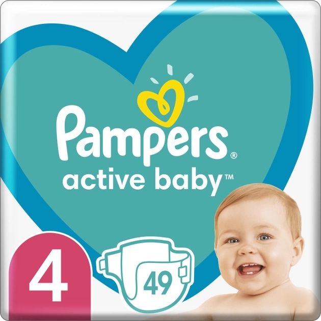 Підгузки Pampers Active Baby Розмір 4 (Maxi) 9-14 кг 49 шт