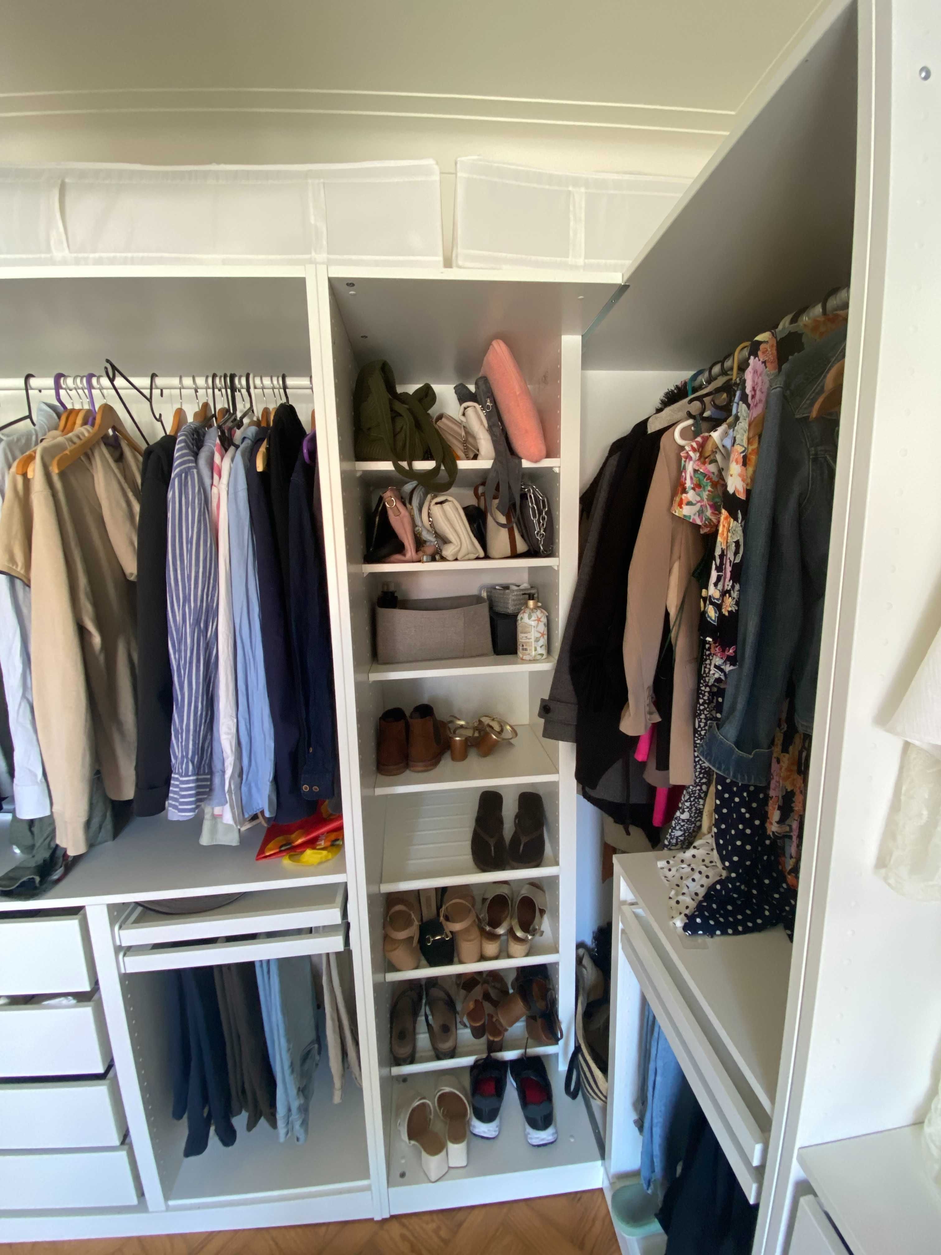 Closet IKEA - 3 Módulos c/ Gavetas, Sapateira, Cabides
