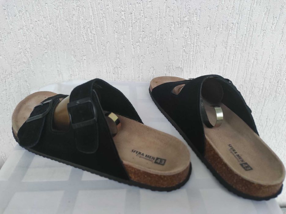 Шлепки кожанние,ортопедические по типу Birkenstock Sfera Men р.42-43,