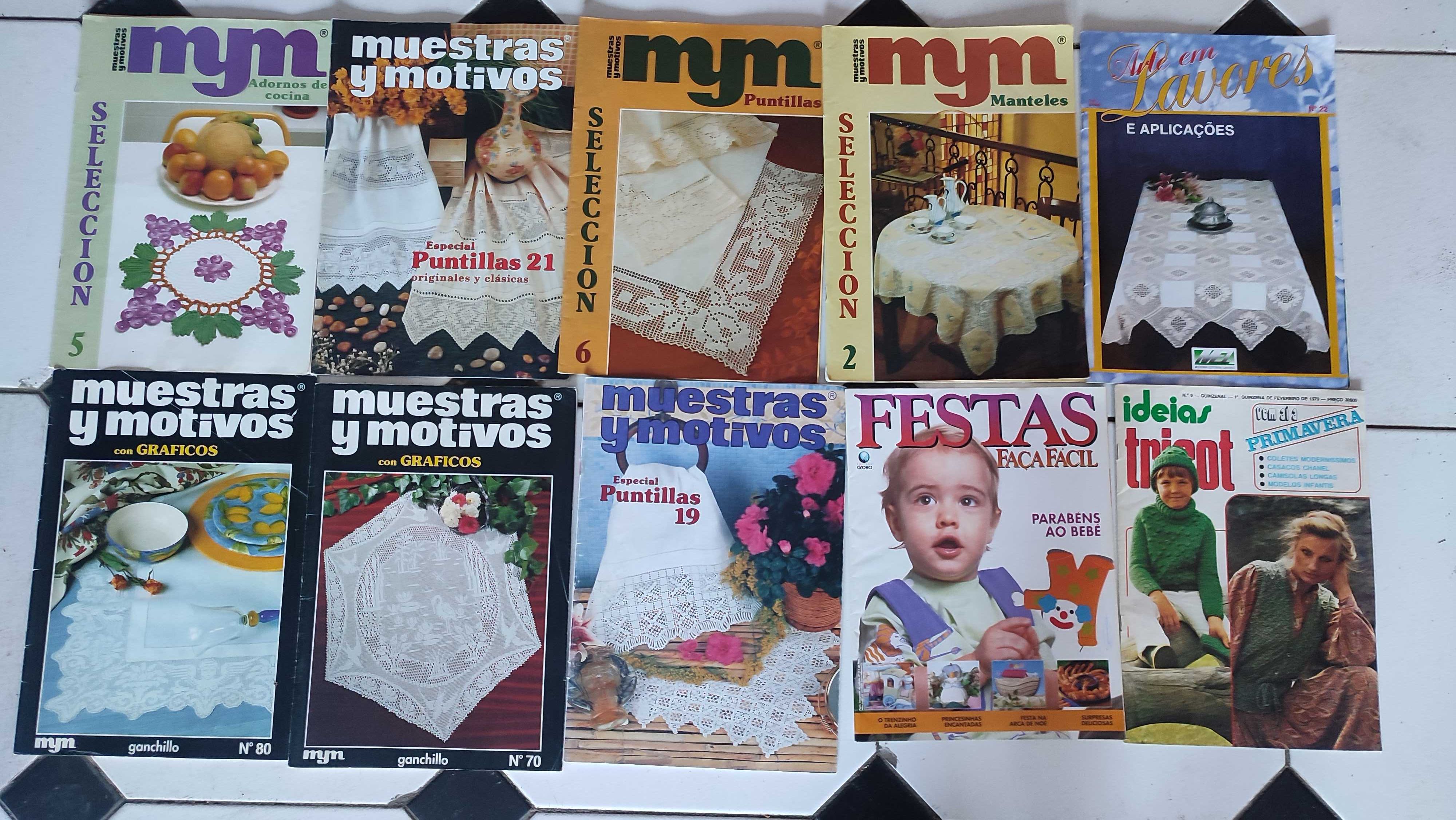 Lote 60 revistas de Renda e Croché