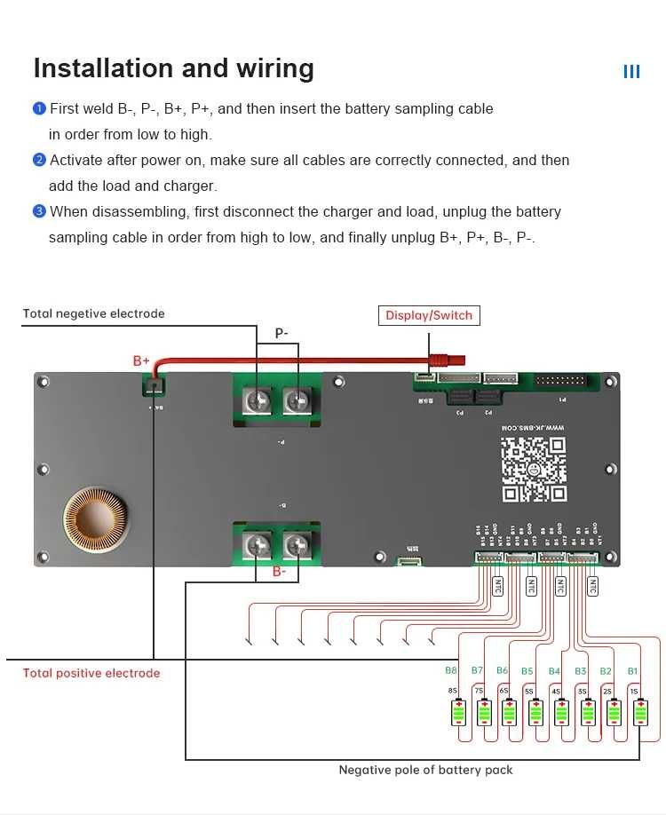 Инверторная JIKONG BMS JK-PB1A16S15P 1А  8S-16S 150А 24-48V