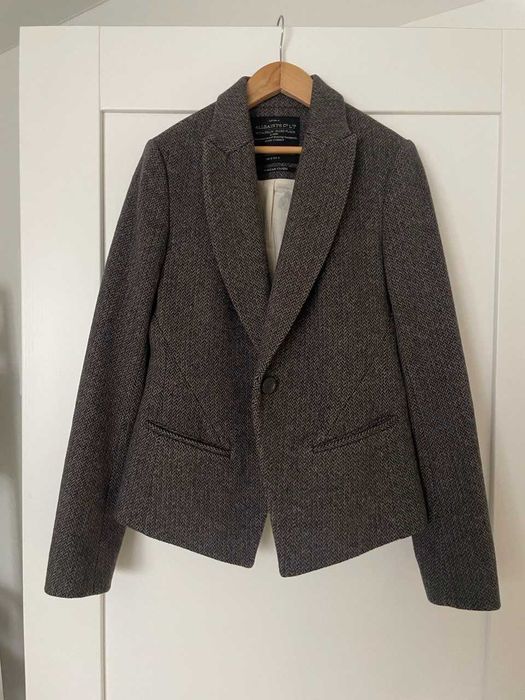 Пиджак, жакет AllSaints, XS, серый