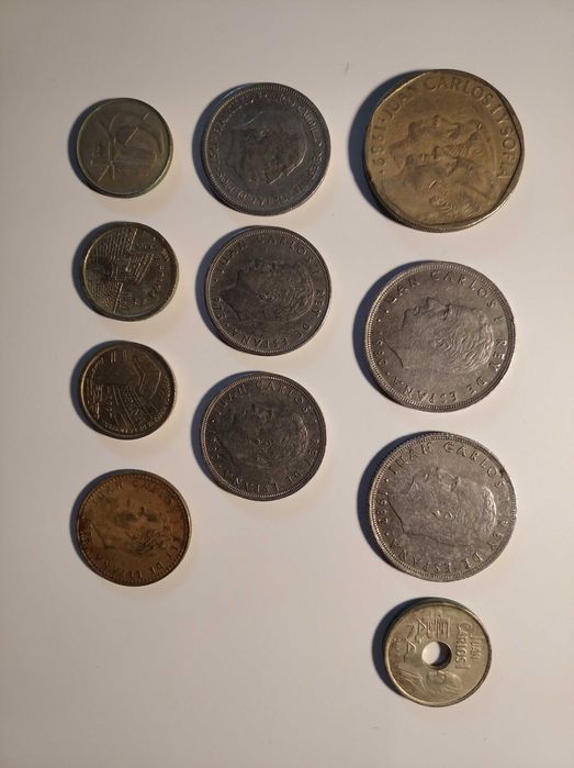 Lote de moedas espanholas antigas (1957 a 2000)