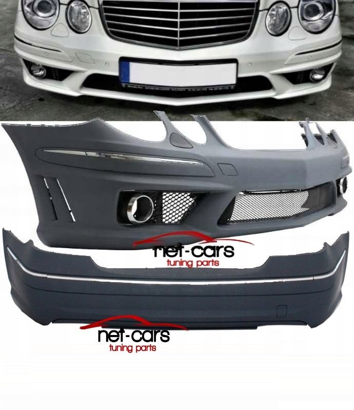 Zderzak przód i tył MERCEDES E W211 Lift 06- AMG bez PDC