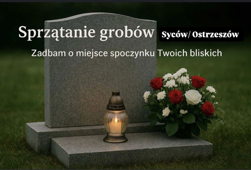 Mycie i sprzatanie nagrobków. Syców,  Ostrzeszów, Kępno