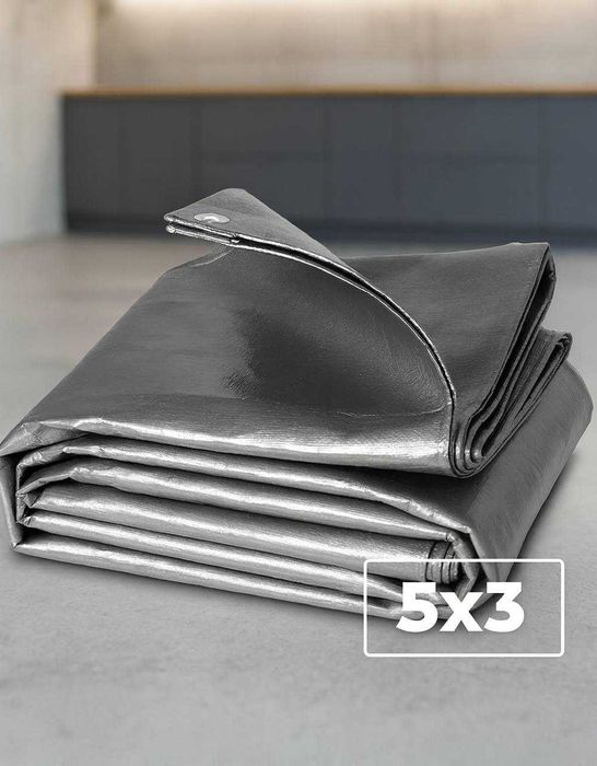 Plandeka bardzo gruba 3x5m • Płachta na taras • Wodoodporna 210g m2