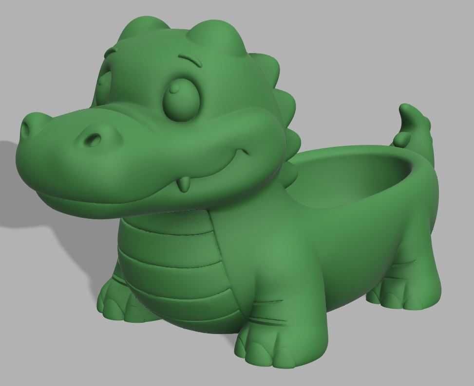 Vaso/Suporte Crocodilo Fofo 3D | Decoração Animada Selva