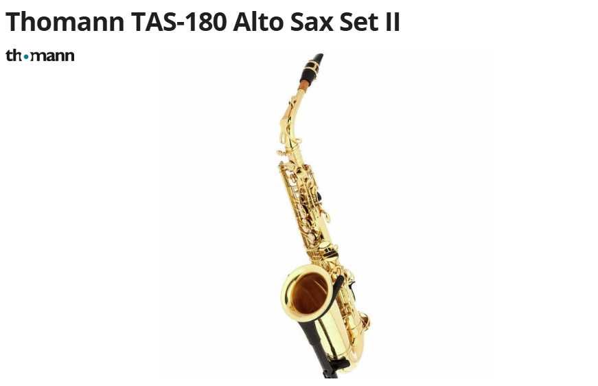 Saxophone (Thomann TAS-180 Alto Sax Set II)