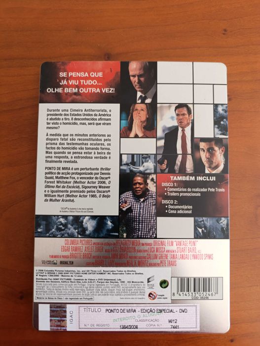 DVD " Ponto de Mira " caixa de metal