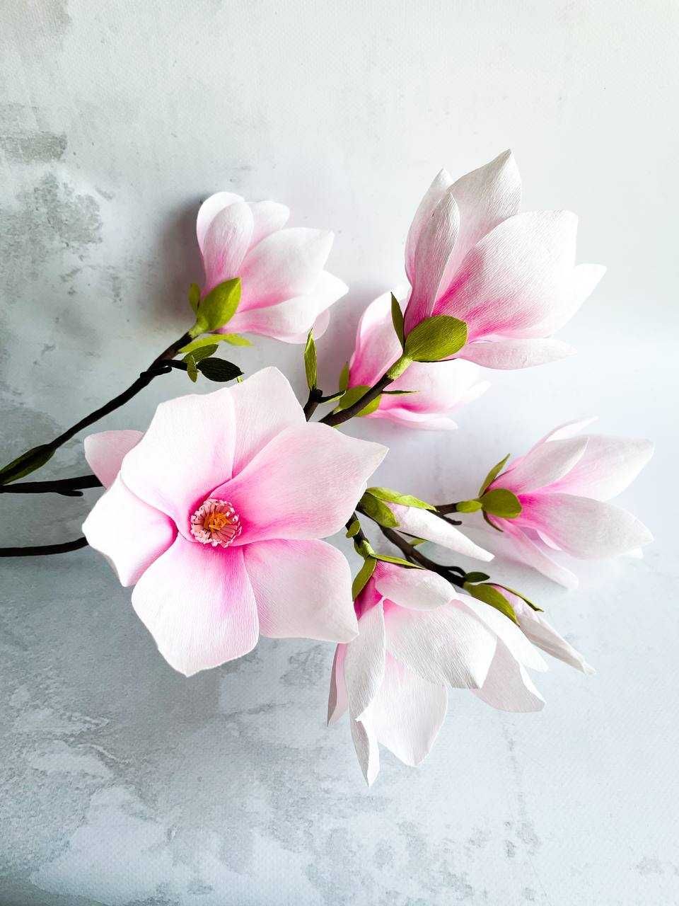Magnolia gałązka z krepiny niemieckiej