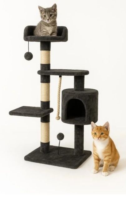 Arranhador para gato - cinzento